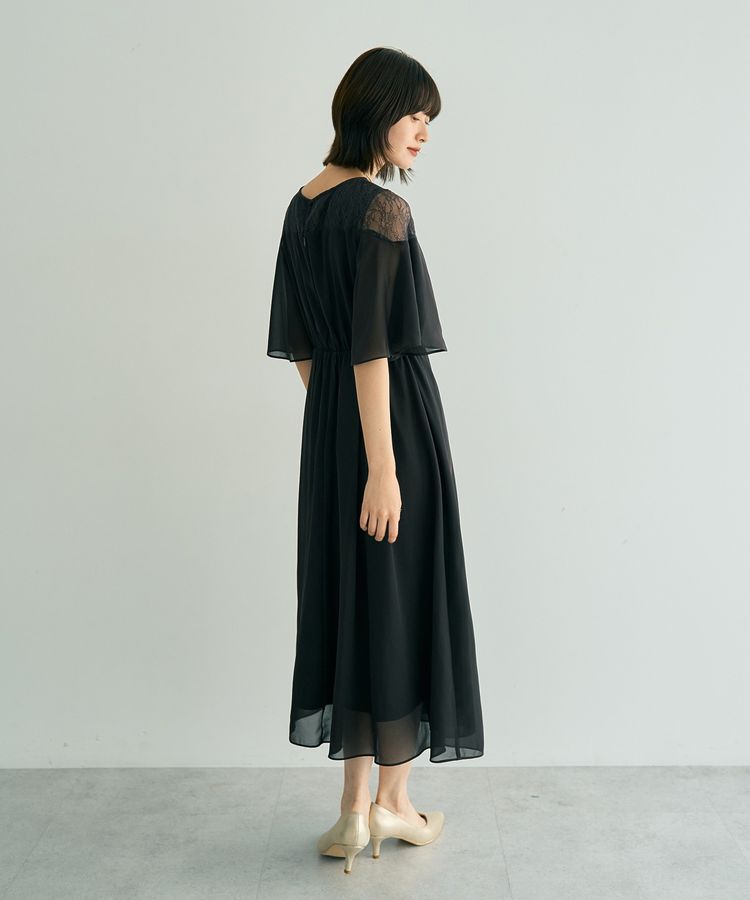 YECCA VECCA「レース切替シフォンドレス」|ワンピース|