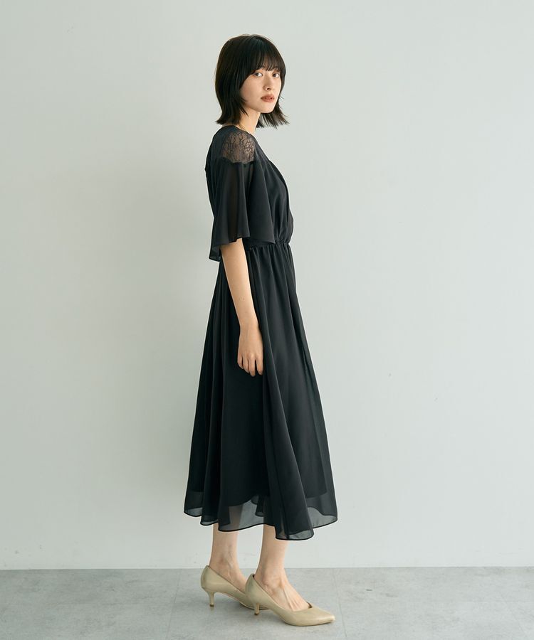 YECCA VECCA「レース切替シフォンドレス」|ワンピース|