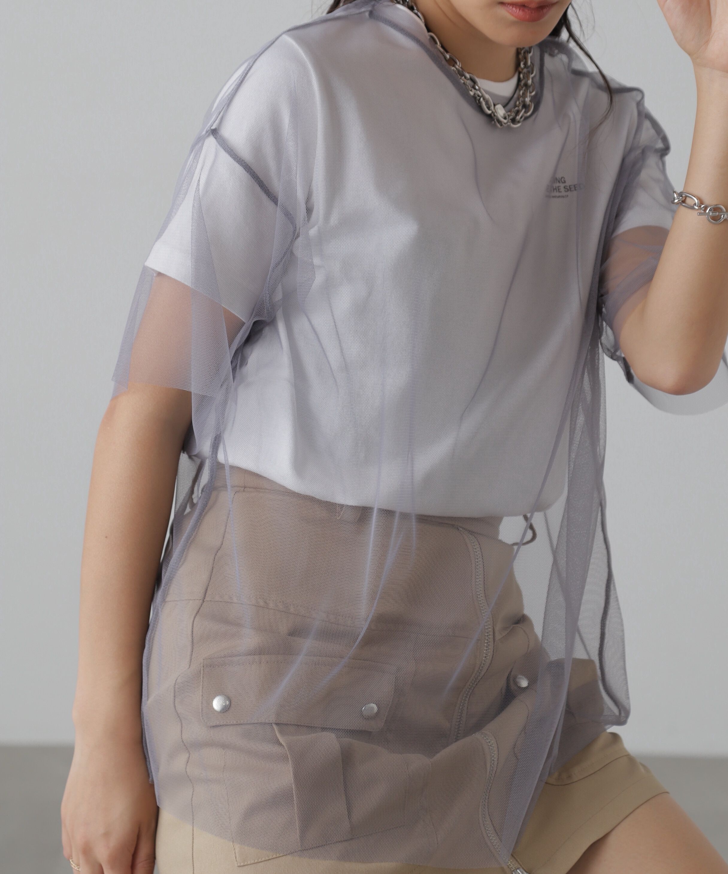  「チュール&times;ロゴTシャツ」|Tシャツ・カットソー|