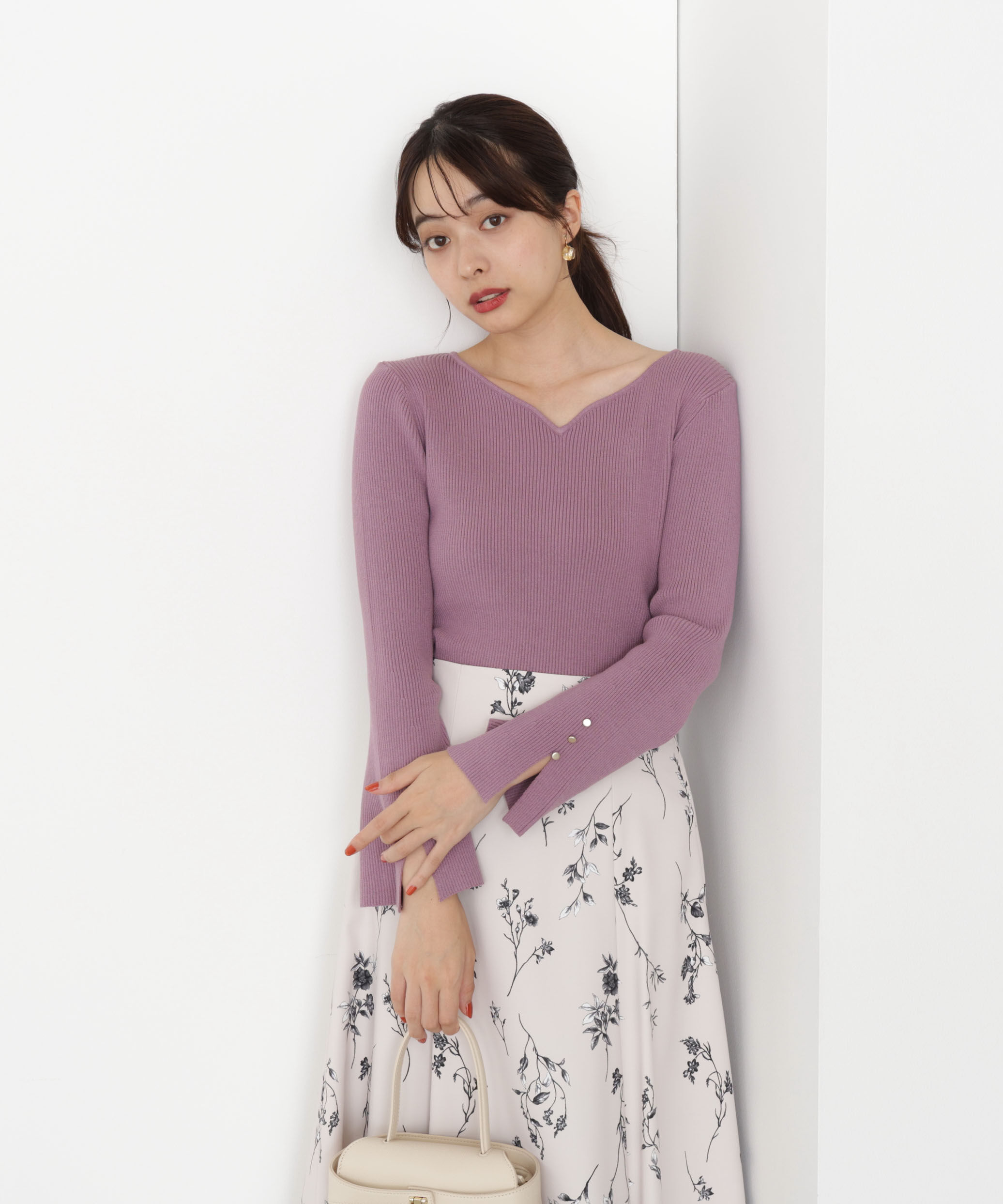 PROPORTION BODY DRESSING「＜ハンドウォッシャブル＞ハートカットリブニット 25AW」|ニット・セーター|ピンク