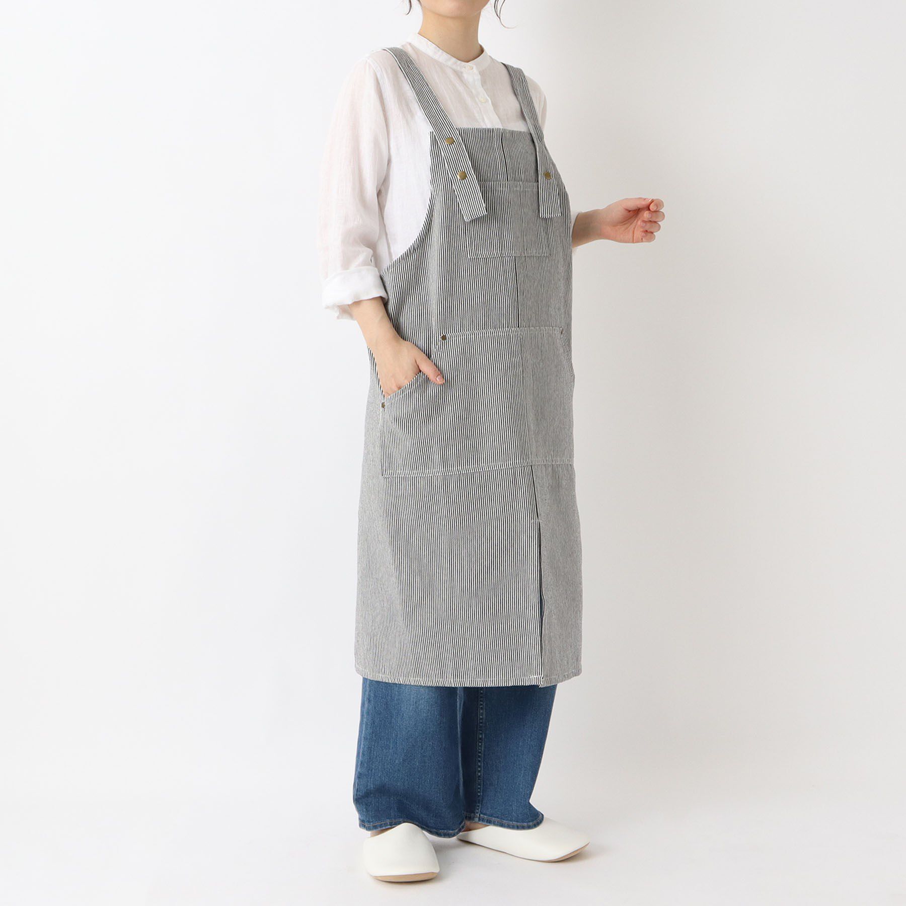 212 KITCHEN STORE「ヒッコリーストライプエプロン L BK ＜212Kオリジナル＞」|食器・キッチングッズ|