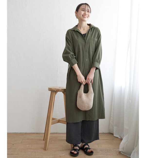 ikka「スキッパーシャツワンピース」|その他|