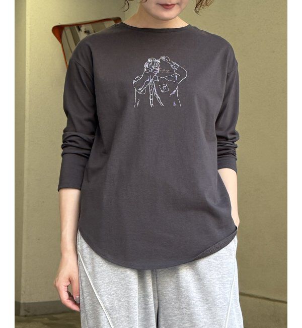 Lbc with Life「Girlプリントロゴ刺繍ロンT」|Tシャツ・カットソー|