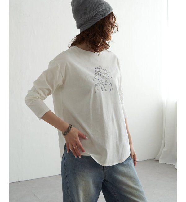 Lbc with Life「Girlプリントロゴ刺繍ロンT」|Tシャツ・カットソー|
