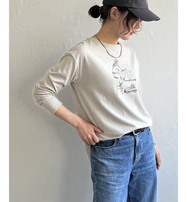 Lbc with Life「Girlプリントロゴ刺繍ロンT」|Tシャツ・カットソー|