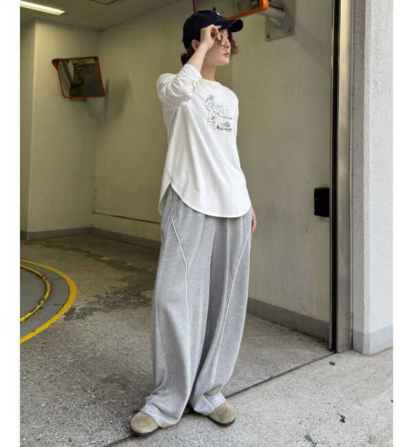Lbc with Life「Girlプリントロゴ刺繍ロンT」|Tシャツ・カットソー|