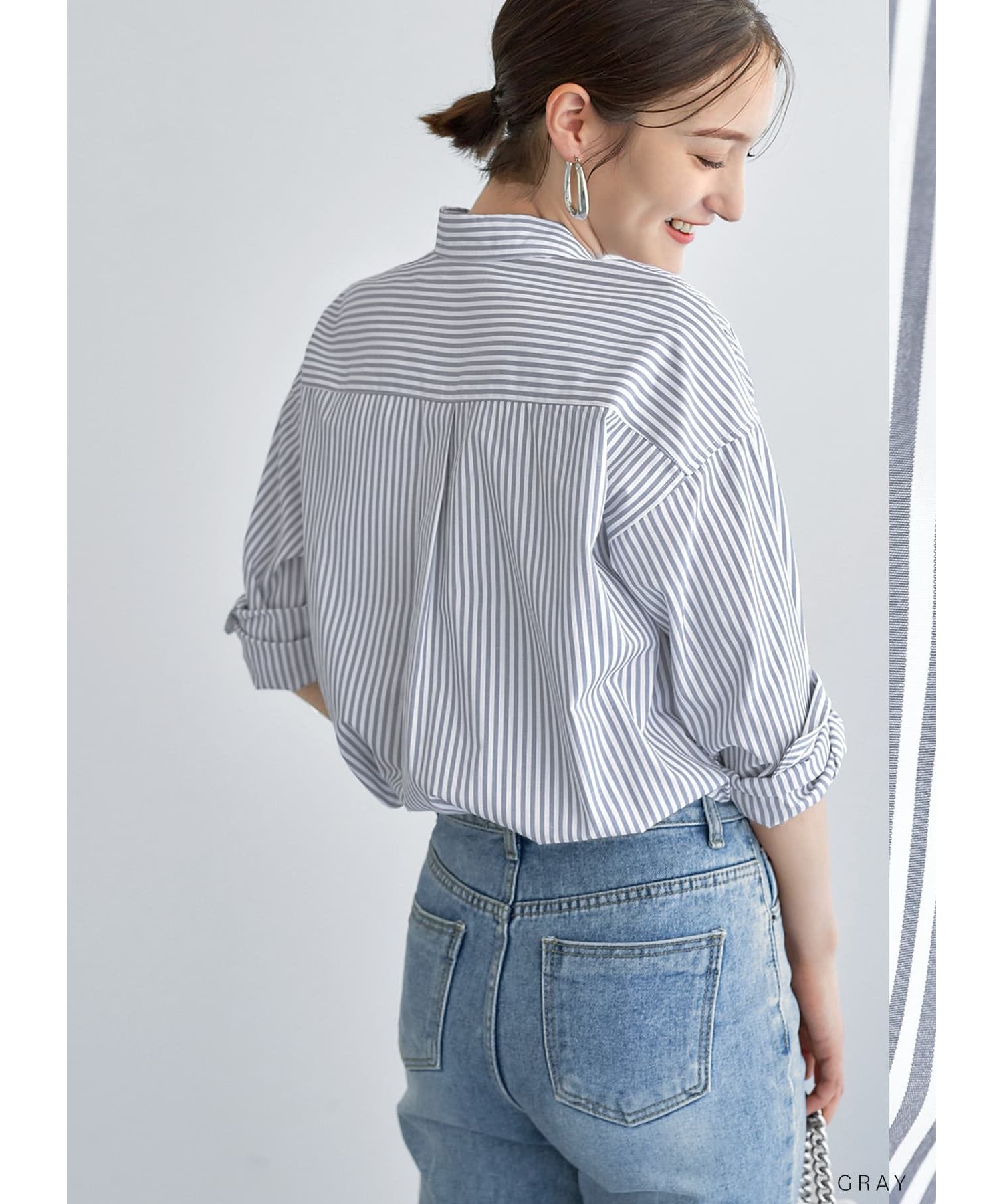 STYLE DELI「ベーシックストライプ柄シャツB」|シャツ・ブラウス|