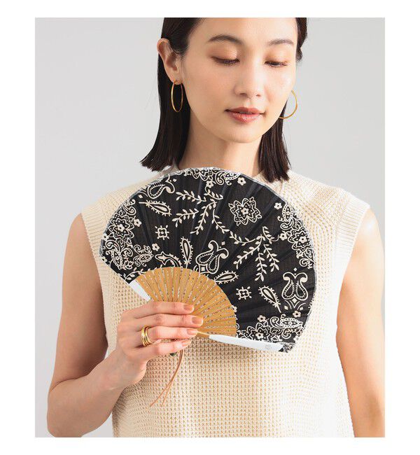 Demi-Luxe BEAMS 「ｍanipuri / カレイド バンダナ 扇子」|モバイルケース|BLACK