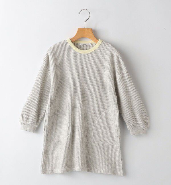 SHIPS KIDS「SHIPS KIDS:100～130cm / ポコポコ ワッフル ワンピース」|ワンピース|グレー