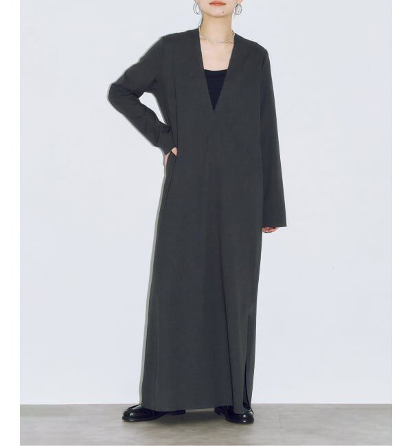  「《追加2》V NECK LEAN DRESS：ワンピース」|ワンピース|グレー
