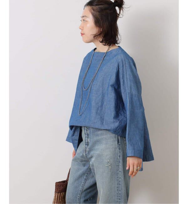 journal standard luxe「CLシャンブレー ボートネックブラウス」|シャツ・ブラウス|