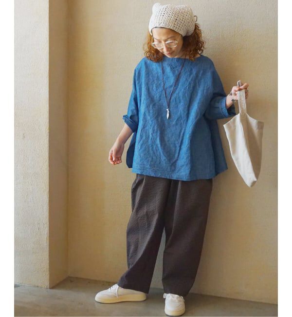 journal standard luxe「CLシャンブレー ボートネックブラウス」|シャツ・ブラウス|