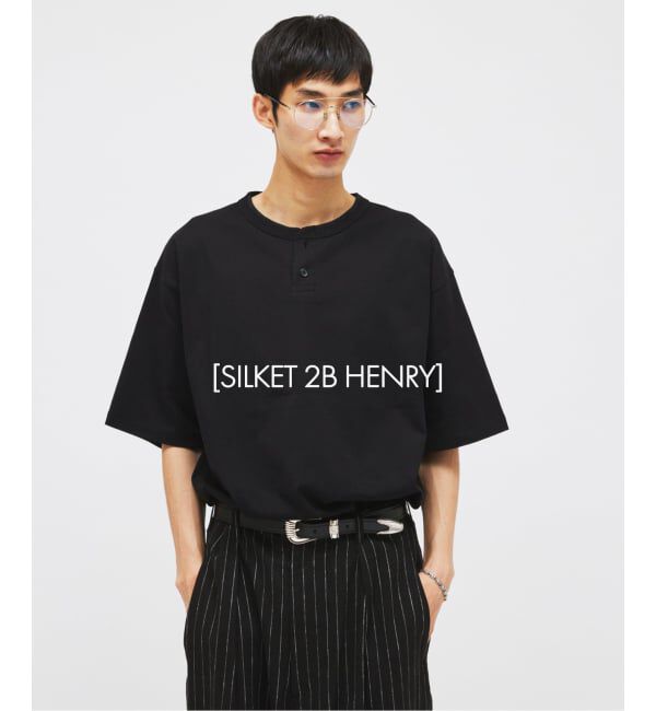 JOURNAL STANDARD「シルケット 2ボタン ヘンリネック Tシャツ」|Tシャツ・カットソー|ブラック