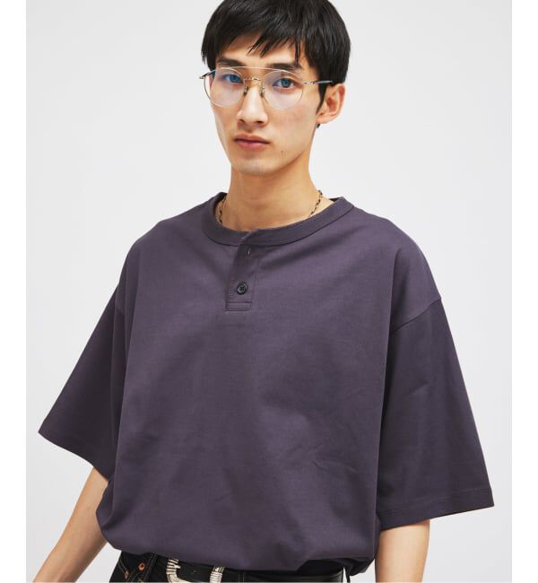 JOURNAL STANDARD「シルケット 2ボタン ヘンリネック Tシャツ」|Tシャツ・カットソー|