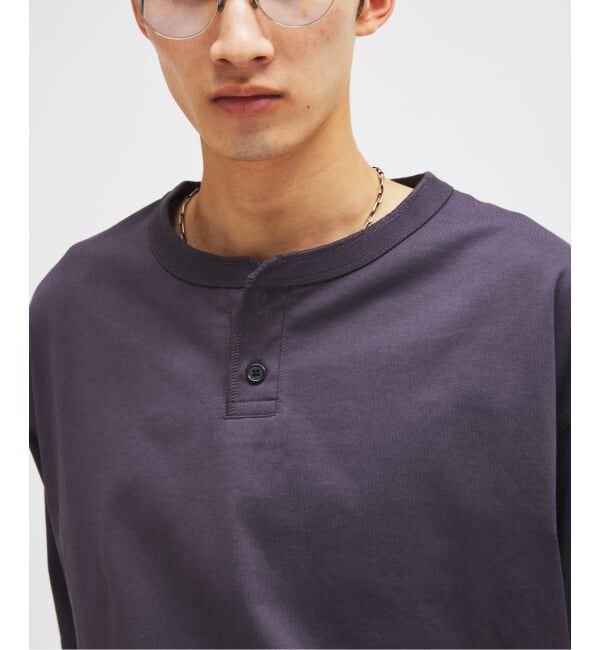 JOURNAL STANDARD「シルケット 2ボタン ヘンリネック Tシャツ」|Tシャツ・カットソー|