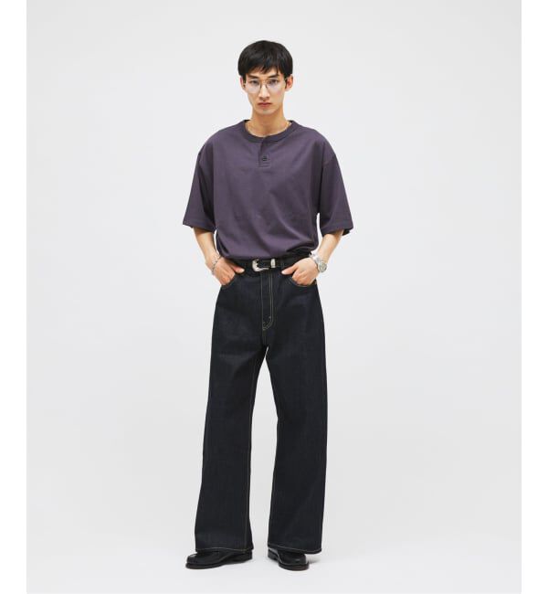 JOURNAL STANDARD「シルケット 2ボタン ヘンリネック Tシャツ」|Tシャツ・カットソー|