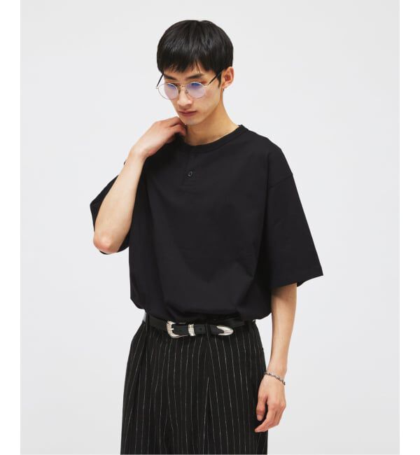 JOURNAL STANDARD「シルケット 2ボタン ヘンリネック Tシャツ」|Tシャツ・カットソー|