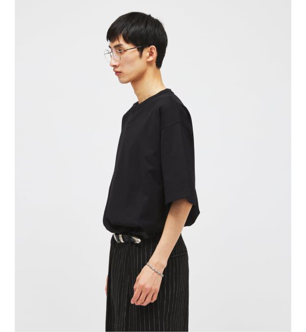 JOURNAL STANDARD「シルケット 2ボタン ヘンリネック Tシャツ」|Tシャツ・カットソー|