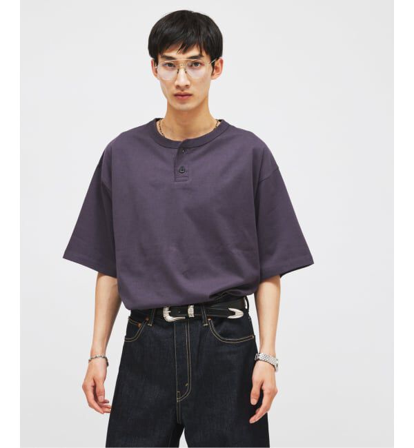 JOURNAL STANDARD「シルケット 2ボタン ヘンリネック Tシャツ」|Tシャツ・カットソー|