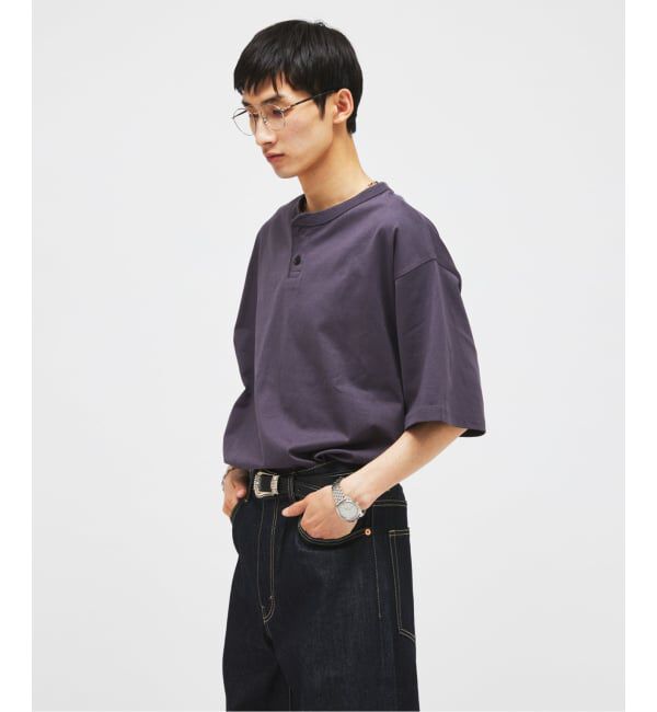 JOURNAL STANDARD「シルケット 2ボタン ヘンリネック Tシャツ」|Tシャツ・カットソー|