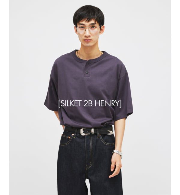 JOURNAL STANDARD「シルケット 2ボタン ヘンリネック Tシャツ」|Tシャツ・カットソー|ブラック A