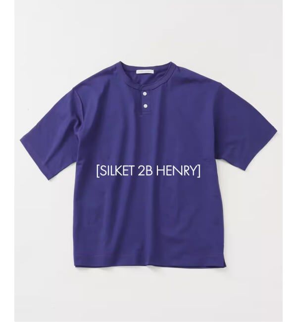 JOURNAL STANDARD「シルケット 2ボタン ヘンリネック Tシャツ」|Tシャツ・カットソー|ネイビー B