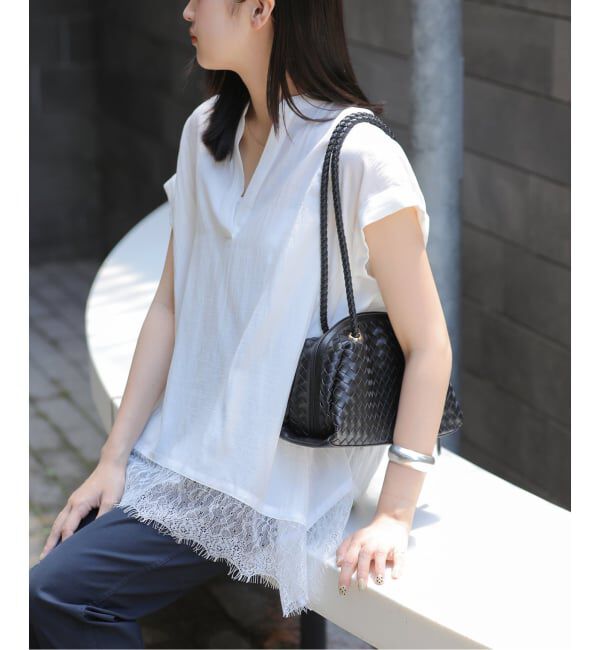 JOURNAL STANDARD relume「《WEB限定予約》バンドカラーレース付きブラウス」|シャツ・ブラウス|