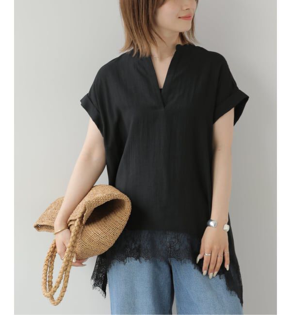 JOURNAL STANDARD relume「《WEB限定予約》バンドカラーレース付きブラウス」|シャツ・ブラウス|