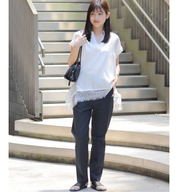 JOURNAL STANDARD relume「《WEB限定予約》バンドカラーレース付きブラウス」|シャツ・ブラウス|