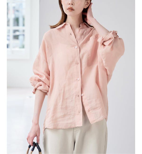 U by SPICK&SPAN「ラミーカラーシャツ」|シャツ・ブラウス|ピンク A
