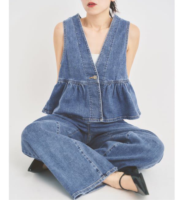 U by SPICK&SPAN「《予約》SOMETHING / サムシング PEPLUM 2WAY BUSTIER」|シャツ・ブラウス|ブルー A