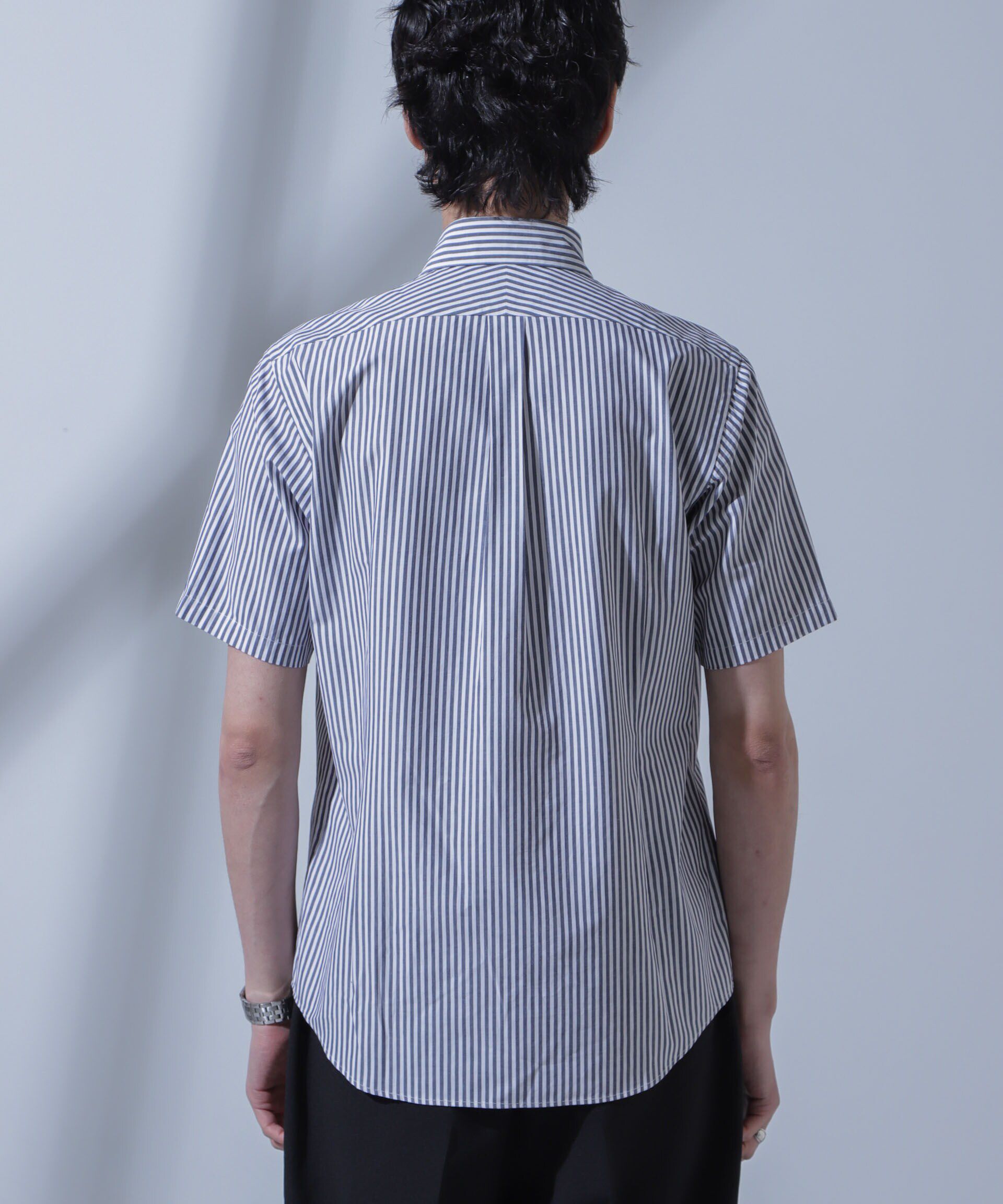 nano･universe「「N SHIRTS」AntiSoaked(R)汗染み防止ホリゾンタルカラーシャツ半袖」|シャツ・ブラウス|
