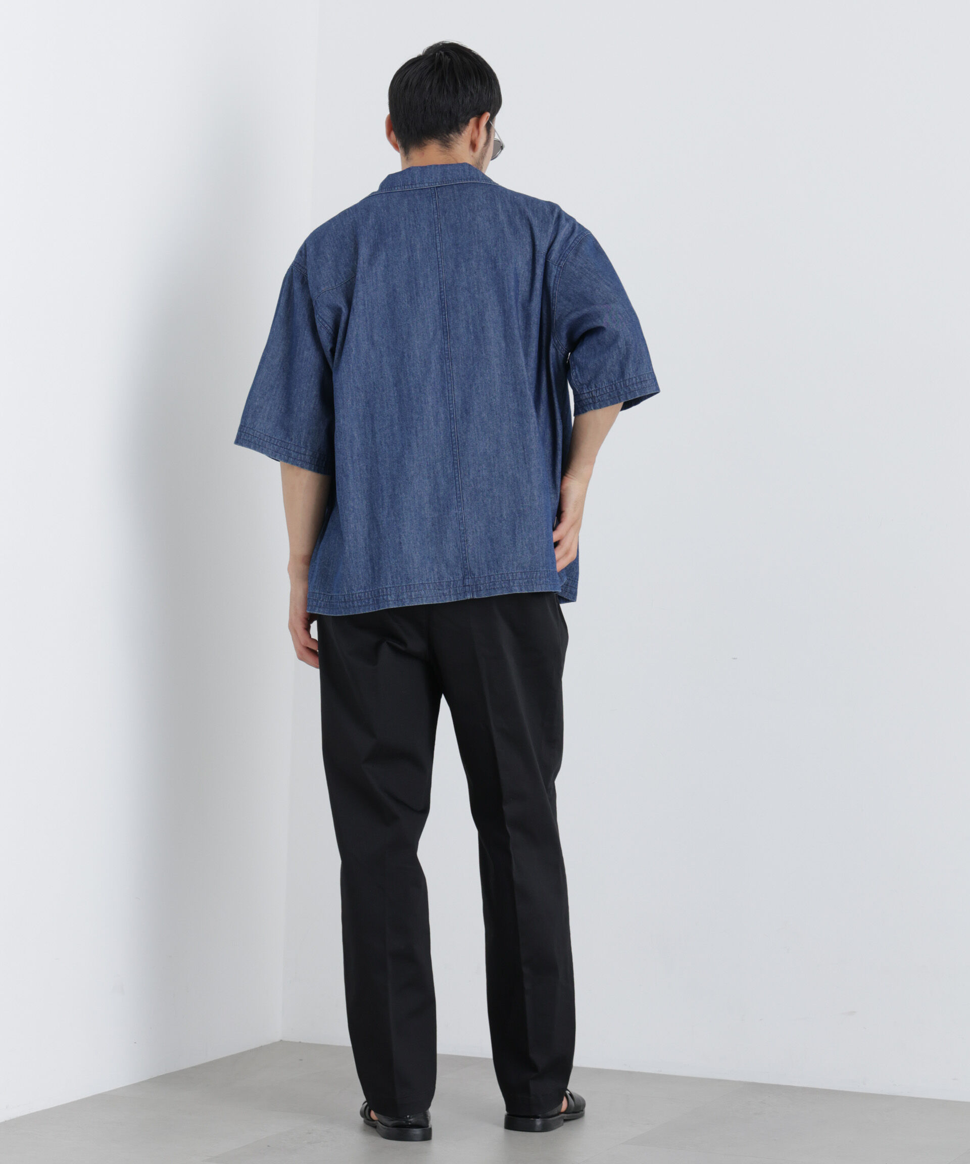 nano･universe「NewOnTrousers ウォッシュサテンWIde テーパー」|チノ|