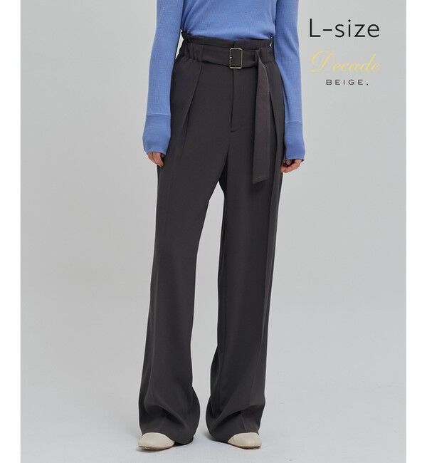 BEIGE,「【洗える・L-size】CINDY / ワイドタックパンツ」|その他|C.Gray