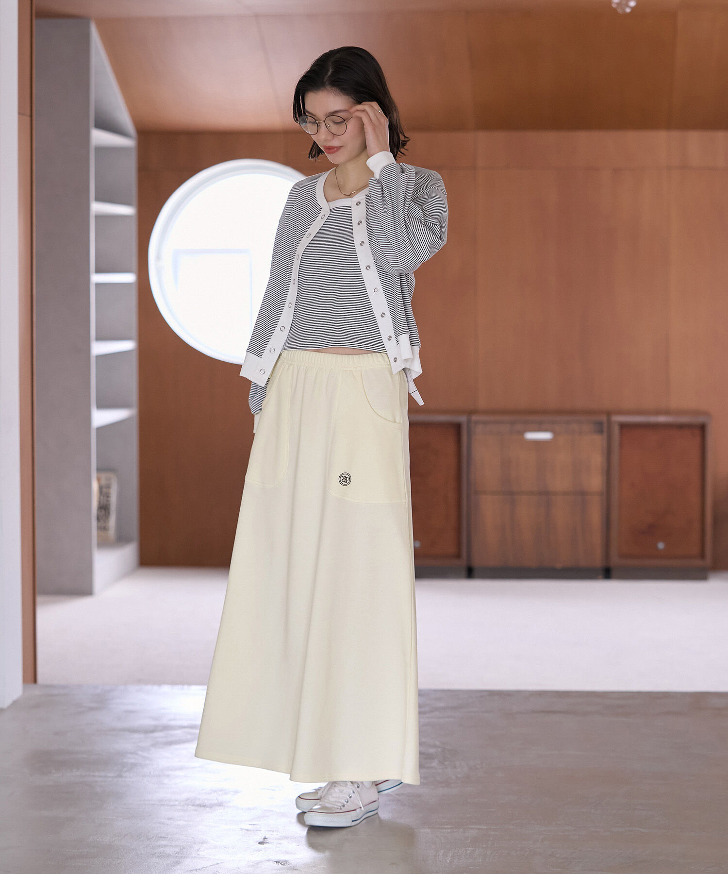 ROPE' PICNIC R「セットアップ対応/ミニ裏毛ワンポイント刺繍入りスカート」|スカート|