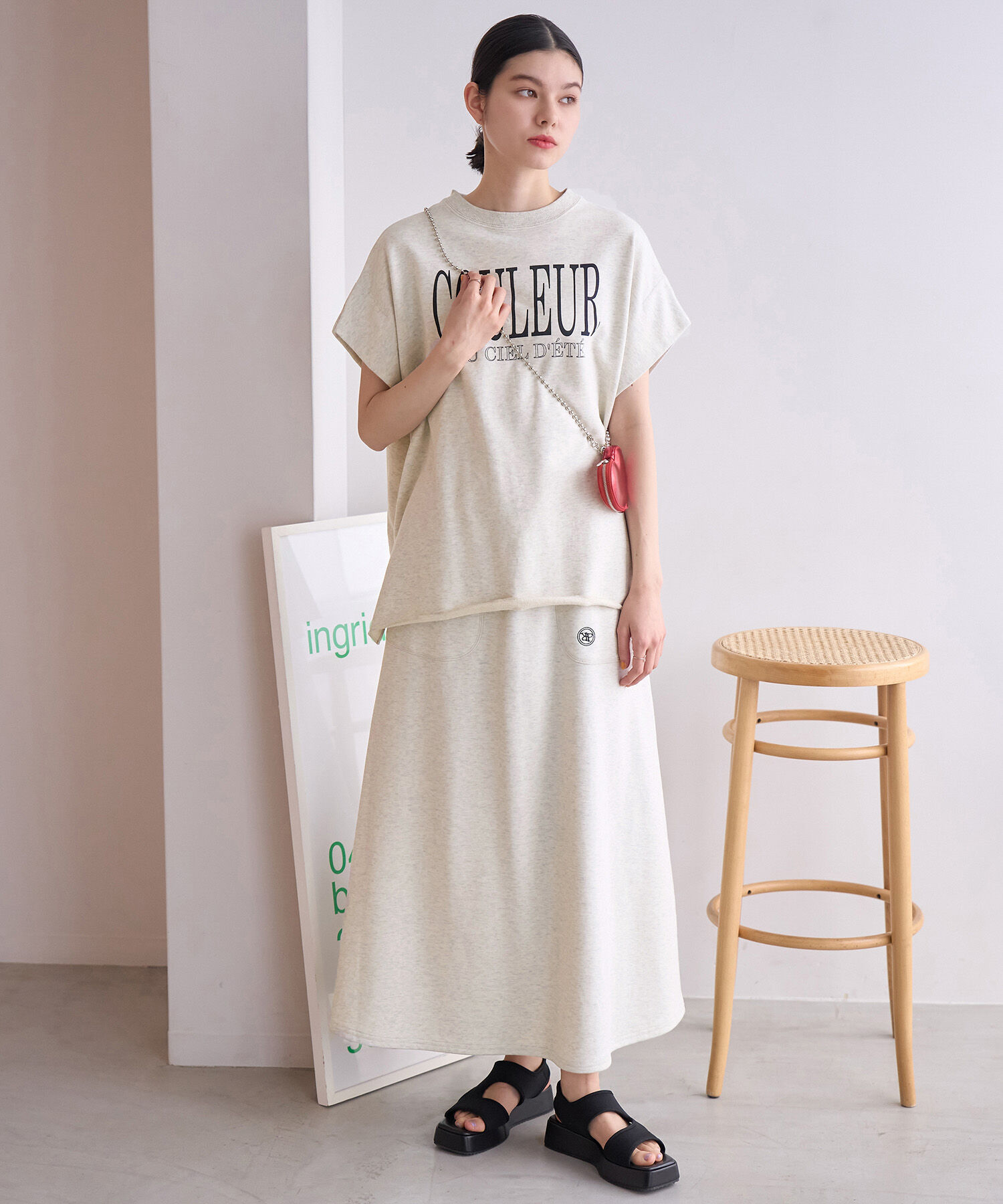 ROPE' PICNIC R「セットアップ対応/ミニ裏毛ワンポイント刺繍入りスカート」|スカート|
