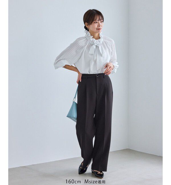 Rope&rsquo;Picnic「【WEB限定カラー】360&deg;ウルトラストレッチ ワイドパンツ/花粉ガード・入卒式・セットアップ対応」|チノ|