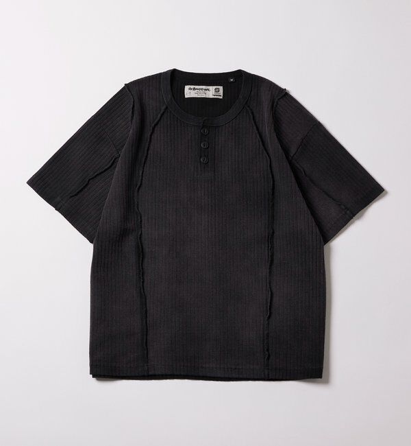  「【Sourcream】針抜きヘンリースイッチングS/STEE」|Tシャツ・カットソー|チャコールグレー