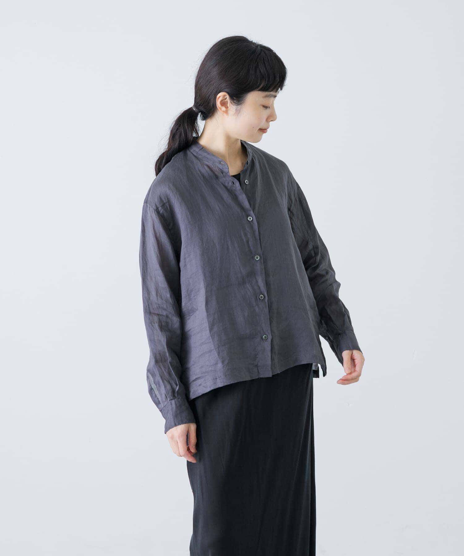 かぐれ「ラミースタンドカラーショートシャツ」|シャツ・ブラウス|スミクロ