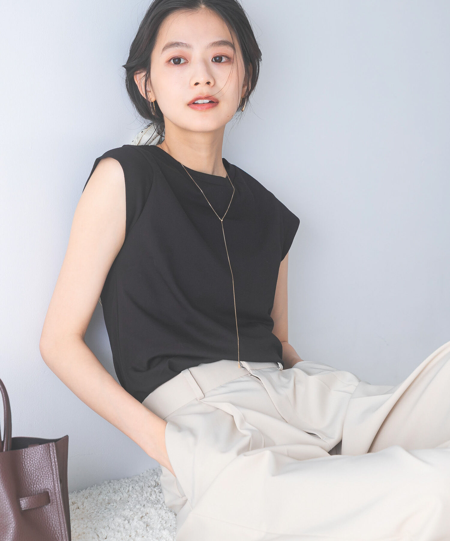 URBAN RESEARCH ROSSO「クールタッチスーピマコットンフレンチTシャツ」|Tシャツ・カットソー|ブラック