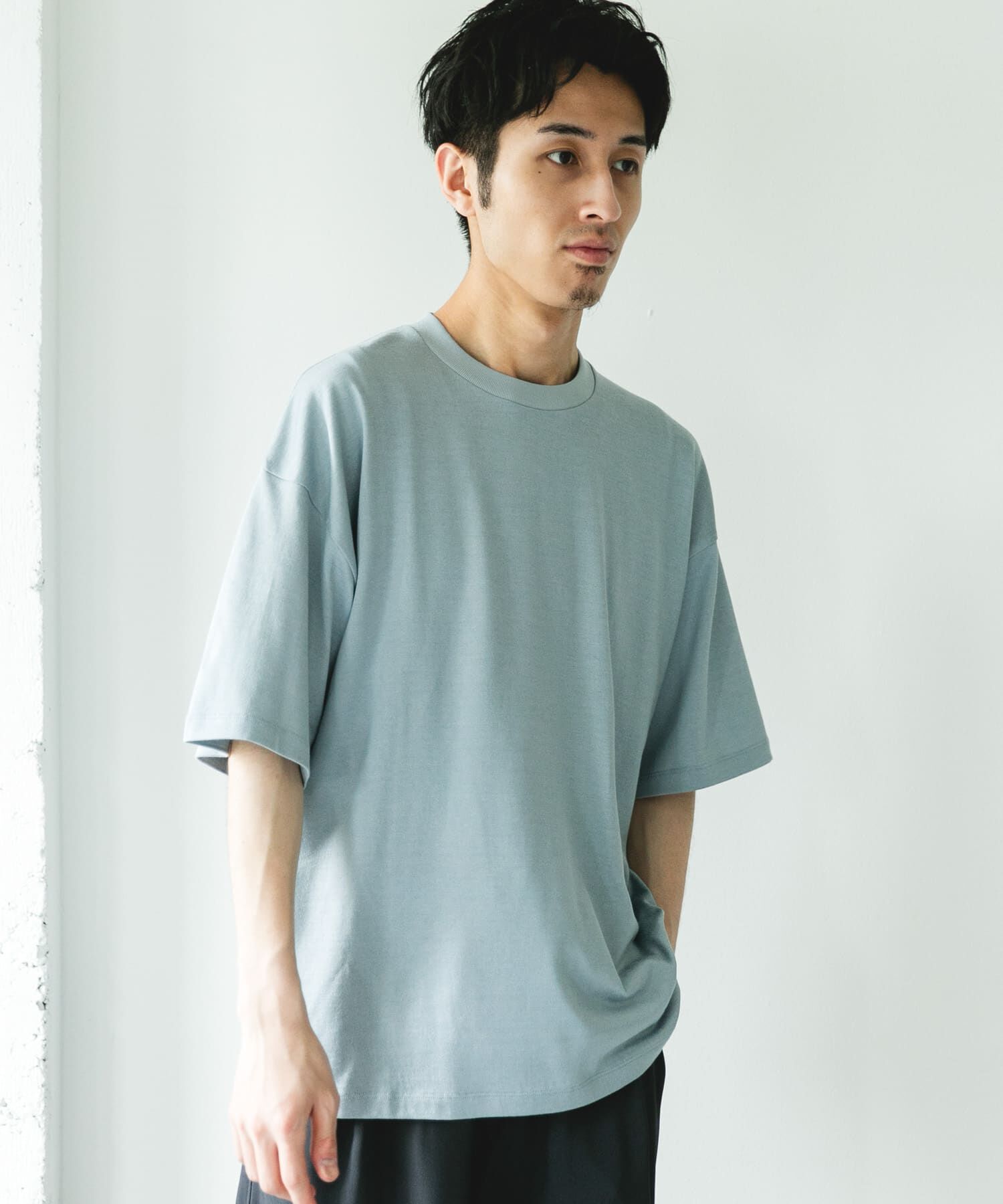 URBAN RESEARCH DOORS「コットンレーヨンクルーネック ショートスリーブ Tシャツ」|Tシャツ・カットソー|