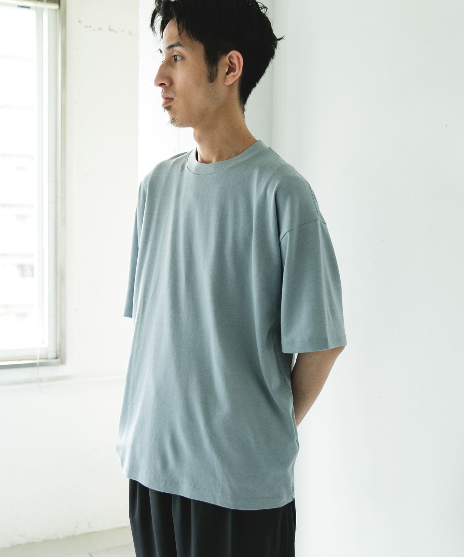 URBAN RESEARCH DOORS「コットンレーヨンクルーネック ショートスリーブ Tシャツ」|Tシャツ・カットソー|