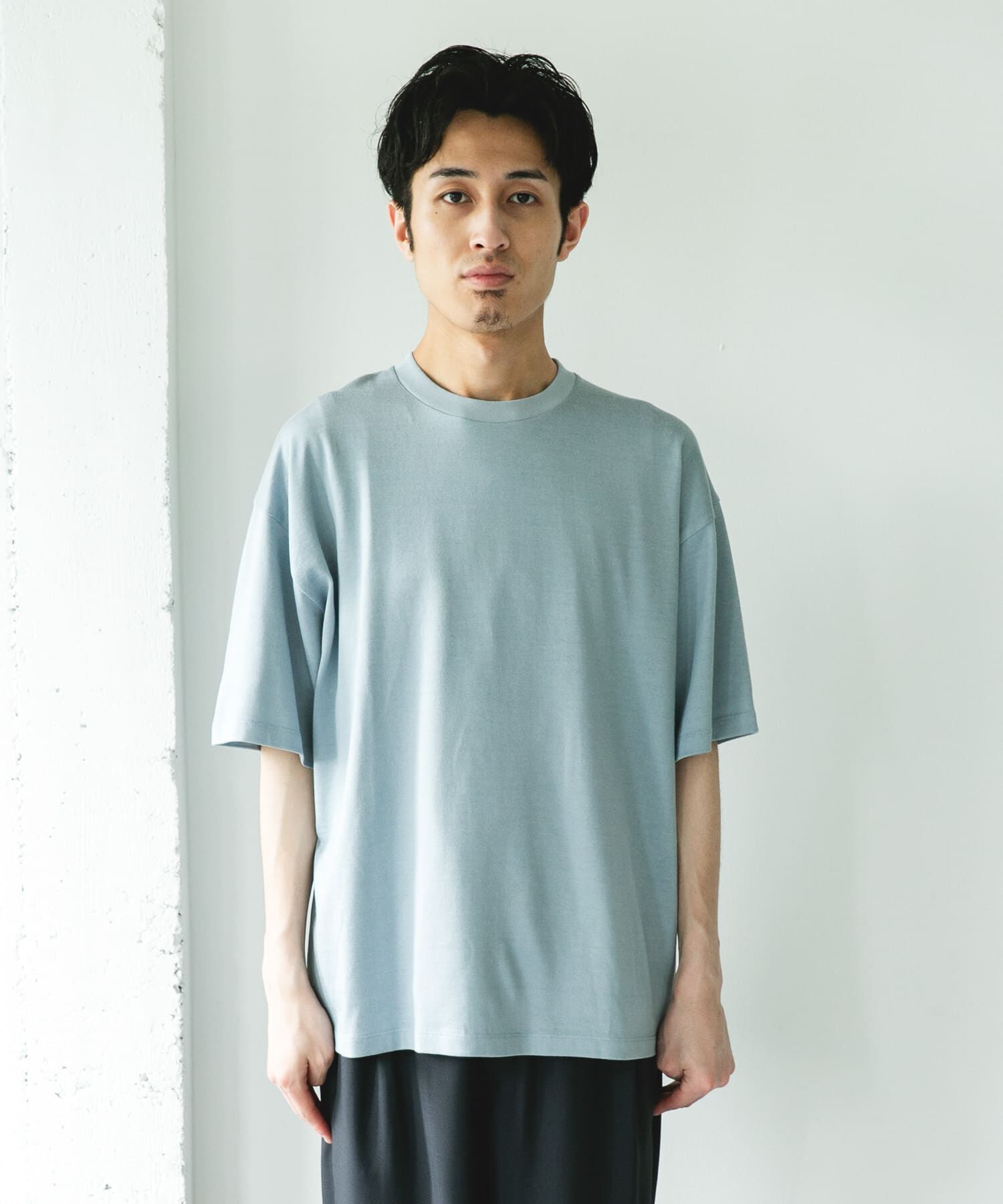 URBAN RESEARCH DOORS「コットンレーヨンクルーネック ショートスリーブ Tシャツ」|Tシャツ・カットソー|