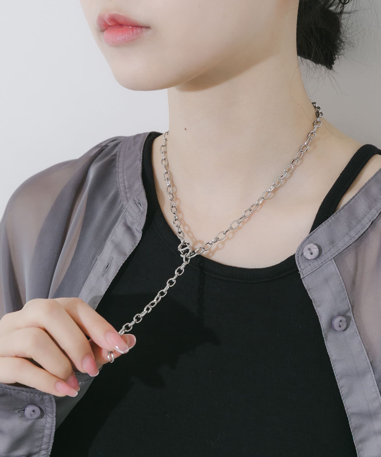 SMELLY「ステンレス2WAYチェーンネックレス」|ネックレス|