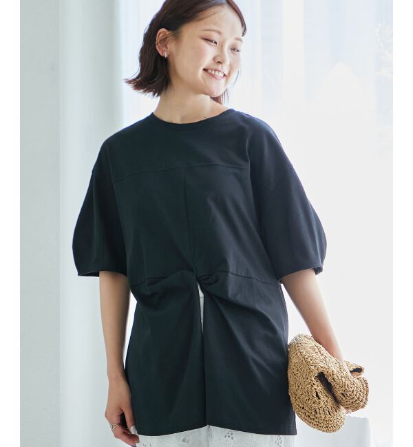  「《手洗い可能》フロントツイストTシャツ」|Tシャツ・カットソー|
