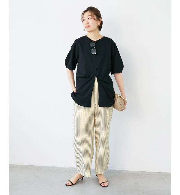  「《手洗い可能》フロントツイストTシャツ」|Tシャツ・カットソー|