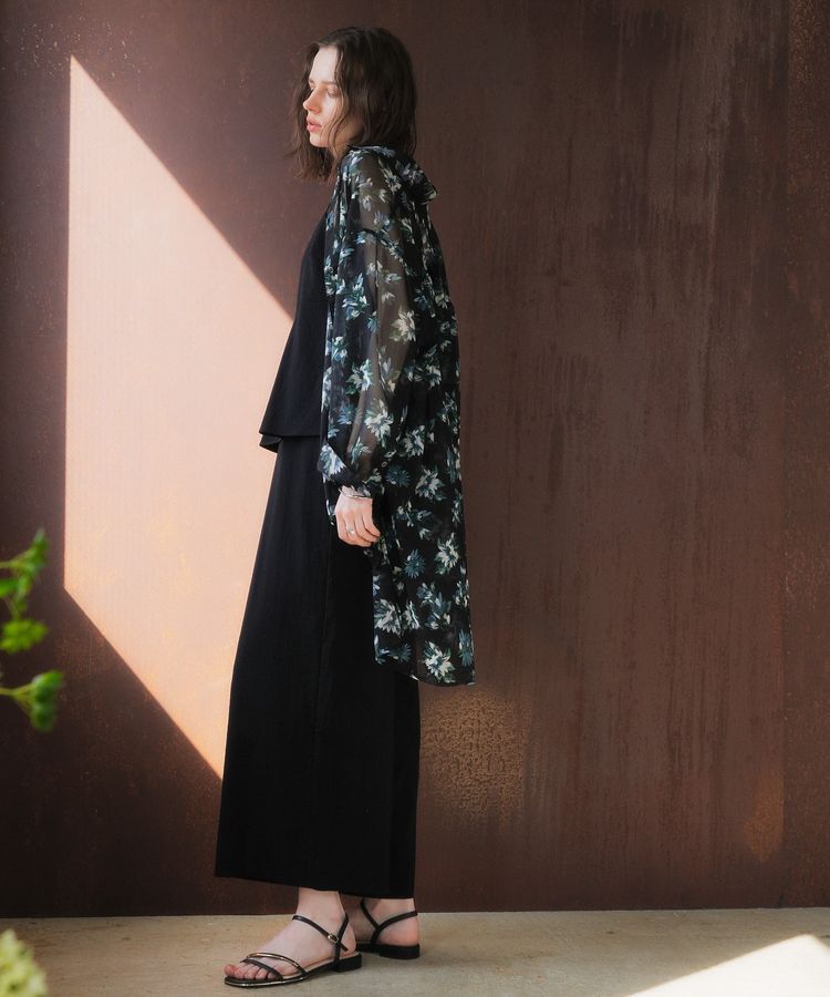 YECCA VECCA「フラワー柄シアーロングシャツ」|シャツ・ブラウス|