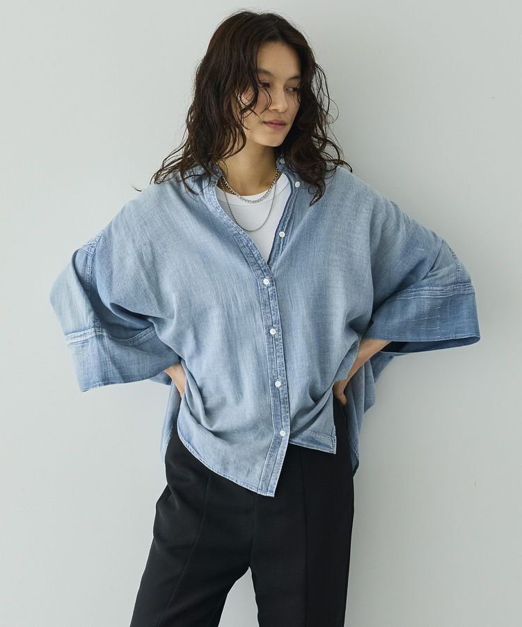 GARAGE OF GOOD CLOTHING「シアーデニムビッグカフスドルマンシャツ」|シャツ・ブラウス|
