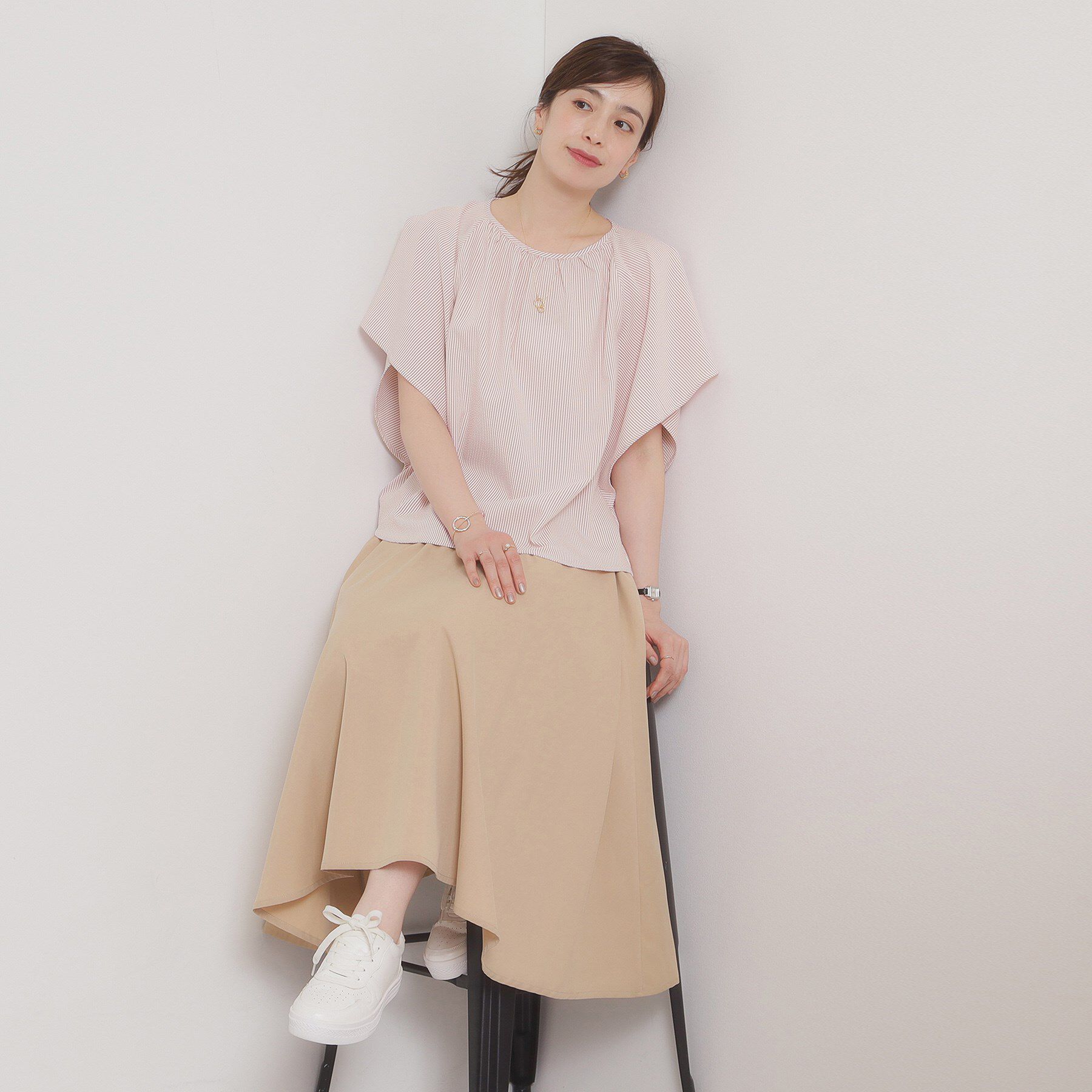 ITS&rsquo;DEMO「【清涼感／手洗い可】サッカーストライプブラウス」|シャツ・ブラウス|