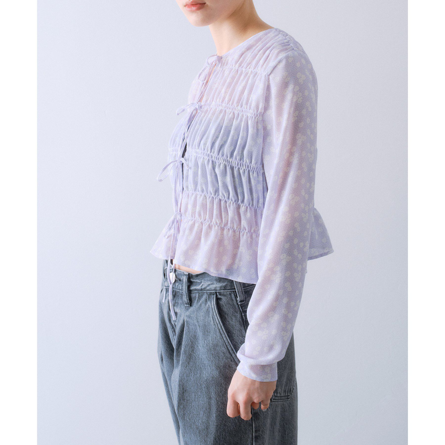 CODE A「petit flower ribbon blouse」|シャツ・ブラウス|